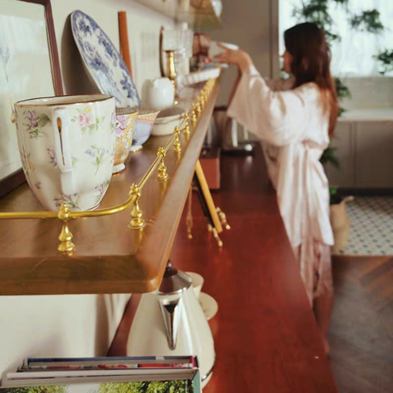 复古风实木置物架杯子陈列搁板