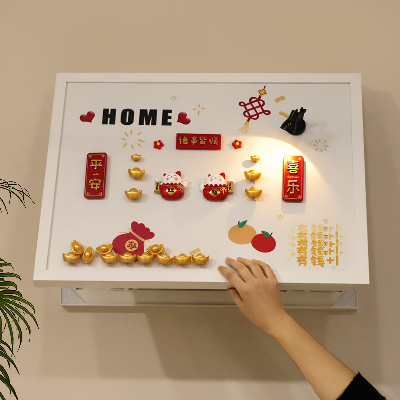 招财猫电表箱装饰画好寓意遮挡画