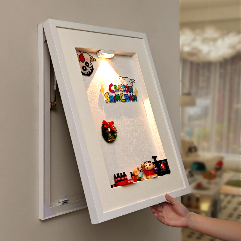 蜡笔小新磁吸电表箱装饰画竖款微景观DIY挂画创意配电箱遮挡壁画