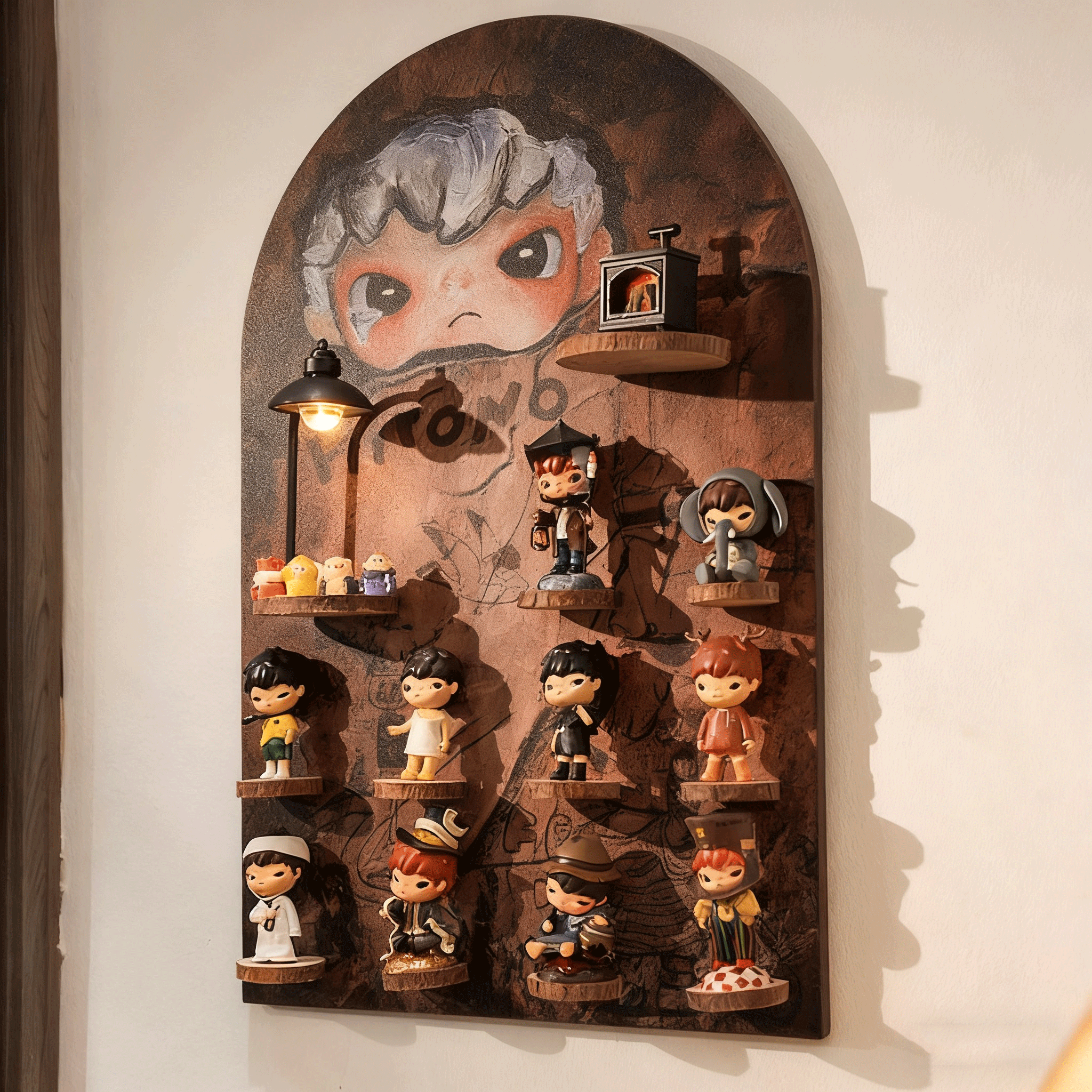 小野盲盒潮玩收纳展示架多层挂墙