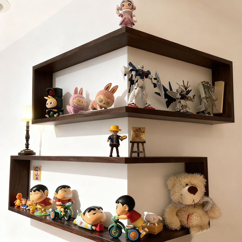 蜡笔小新墙角转角置物架高级感