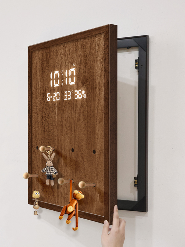 2025新款洞洞板电表箱装饰画竖版电子时钟壁画电闸总开关遮挡挂画