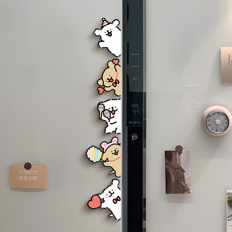 2026新款线条小狗冰箱贴磁贴创意卡通磁吸亚克力贴有趣的冰箱装饰,家居饰品,冰箱贴,淘宝优惠券,粉丝福利购,淘宝优惠卷