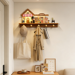 2026新款挂钩创意免打孔挂衣架玄关墙壁挂衣钩发光盲盒收纳展示架