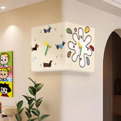 2025新款 客厅转角双面挂钟多巴胺小狗创意时钟壁灯免打孔拐角钟表