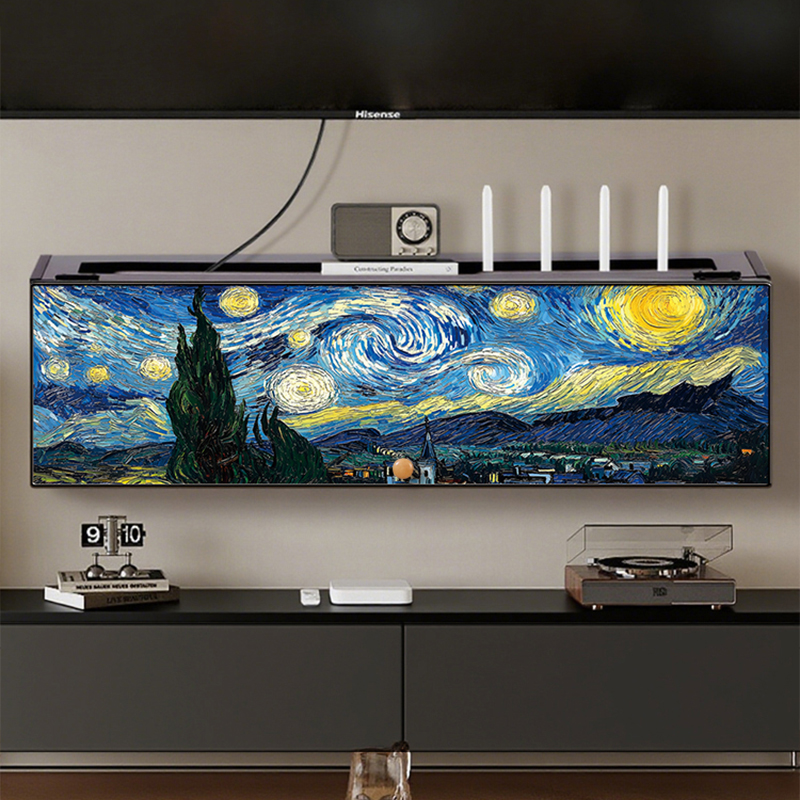 梵高星空光猫路由器收纳盒