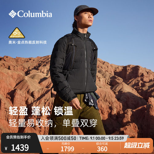 哥伦比亚男子金点鸭绒羽绒服