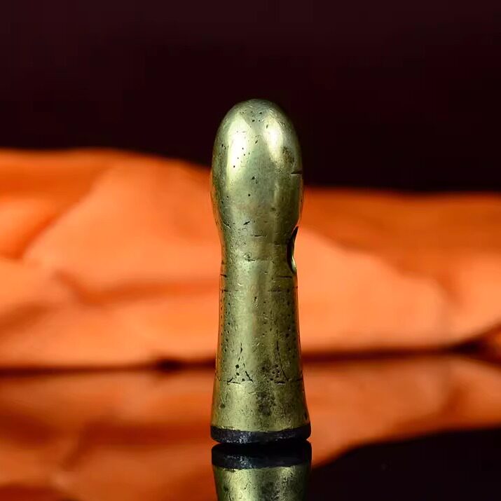 清代铜镶铁满工咒点寺庙老藏印法印随身印藏传文玩收藏藏玥元素