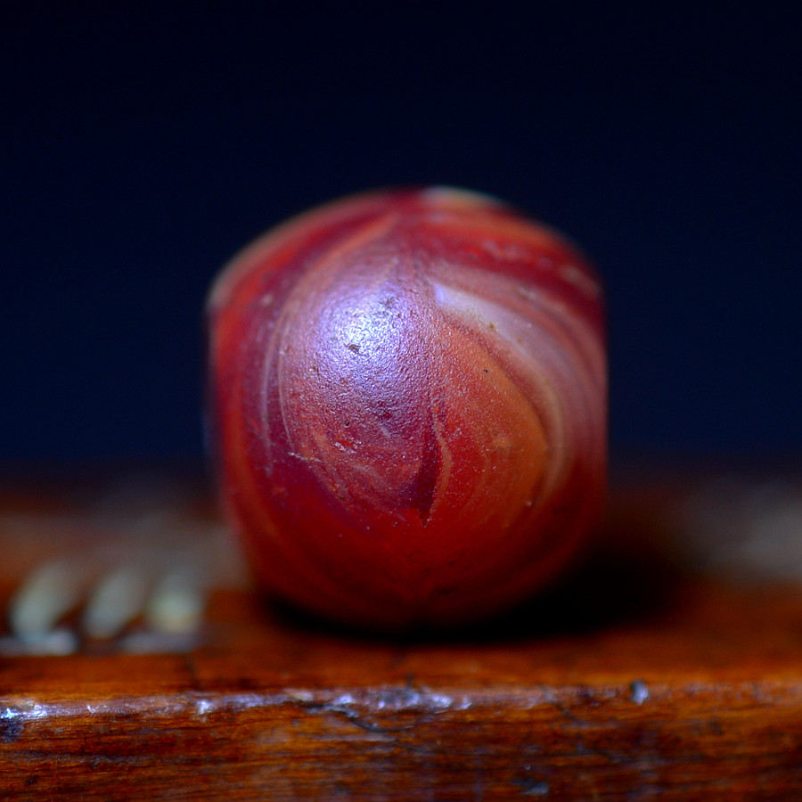 西藏藏传清代搅胎老琉璃佛珠念珠手串手链配珠隔珠古玩