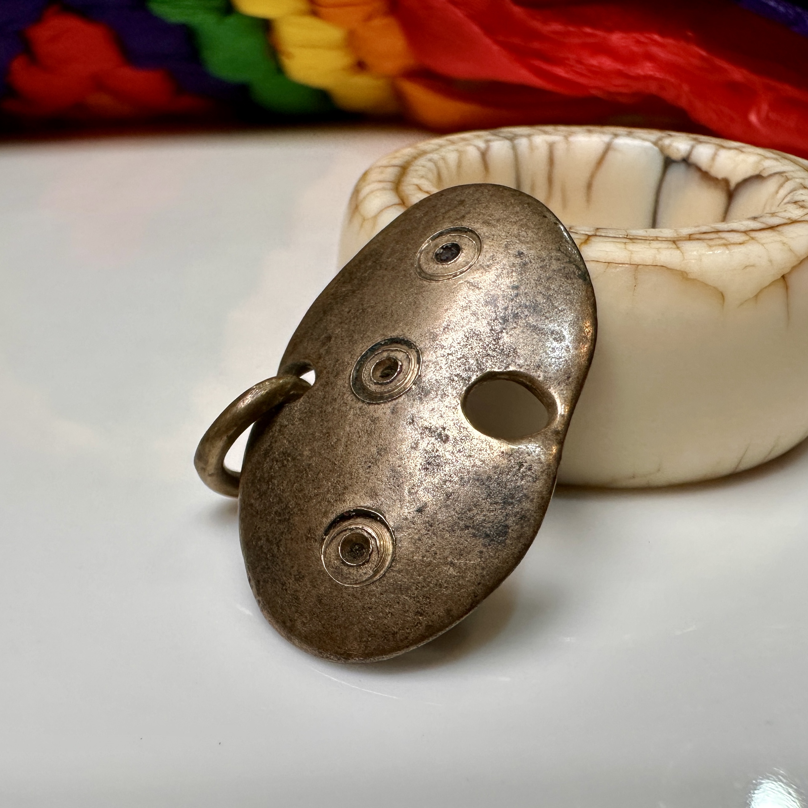 老天铁托咒点牌侧挂托甲藏传