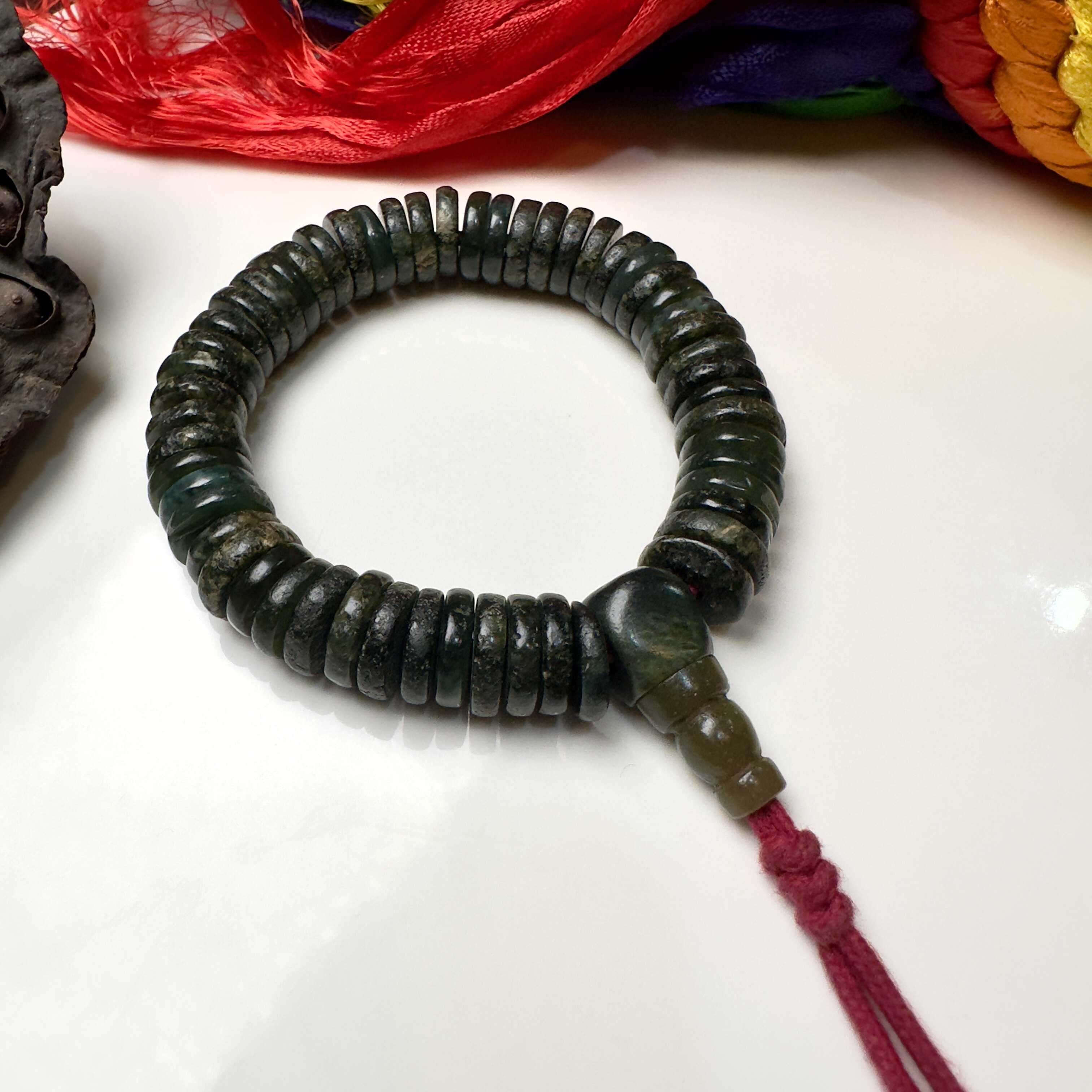 西藏老地方玉手串念珠藏玥藏传文玩收藏
