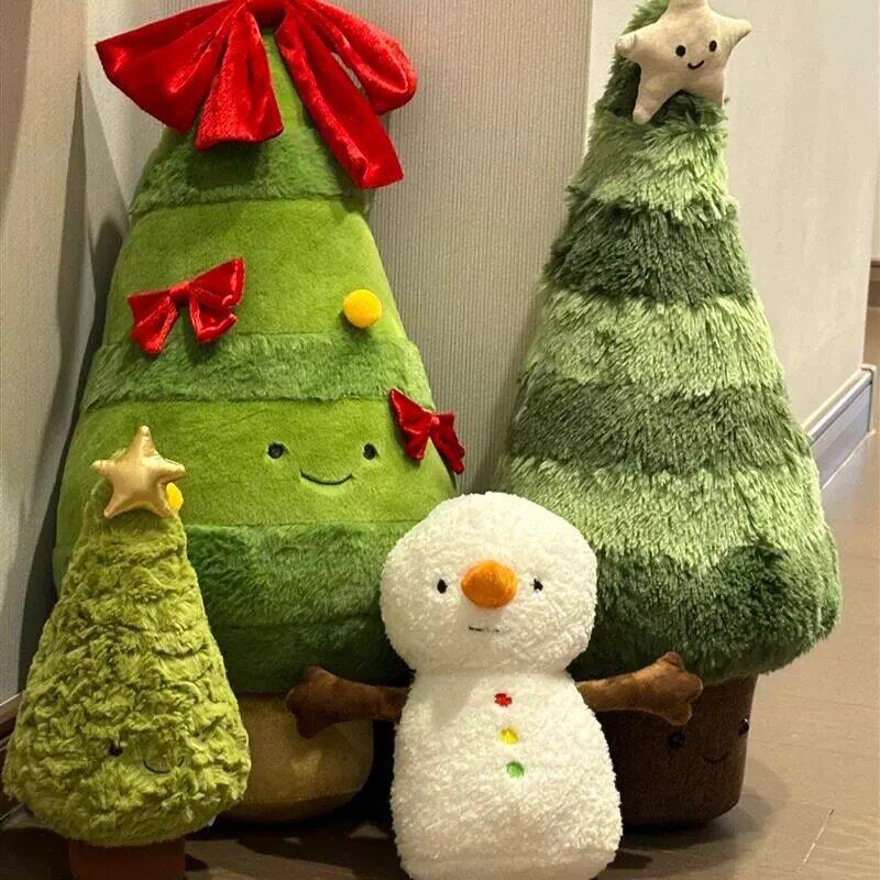 圣诞树公仔圣诞花环玩偶装饰雪人姜饼人公仔圣诞节客厅装饰毛绒玩
