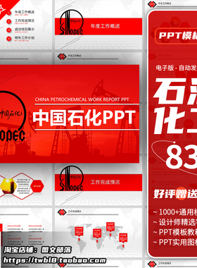 中国石油石化工行业PPT模板加油站海洋石油工作汇报总结PPT模板