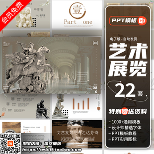 画家艺术展ppt模板毕加索梵高达芬奇莫奈印象画派美术教学艺术展