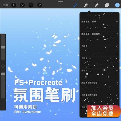 正版【1.0】Procreate+PS氛围笔刷 商用素材 漫画