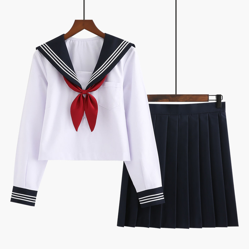 日系正统软妹JK制服裙 绀襟白三本水手服 日本关西襟长袖学生套装在类目 女装/女士精品, 套装/学生校服/工作制服, 学生校服中 - 来自Buy2taobao.com提供专业的淘宝代购服务