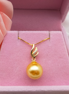 金色珍珠礼物吊坠项链