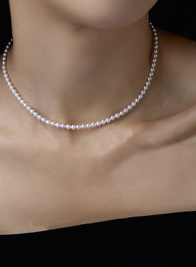 母贝小珍珠项链锁骨女