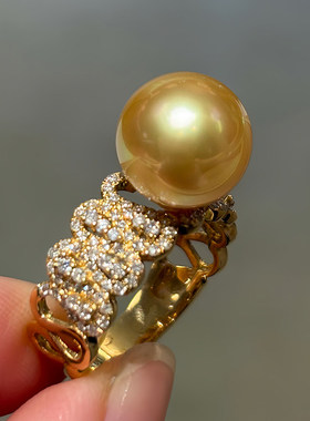 轻奢蛇形蕾丝母贝珍珠开口