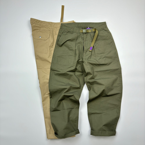 日系紫*标Baker Pants纯色绣花机能宽松直筒裤 65/35休闲裤