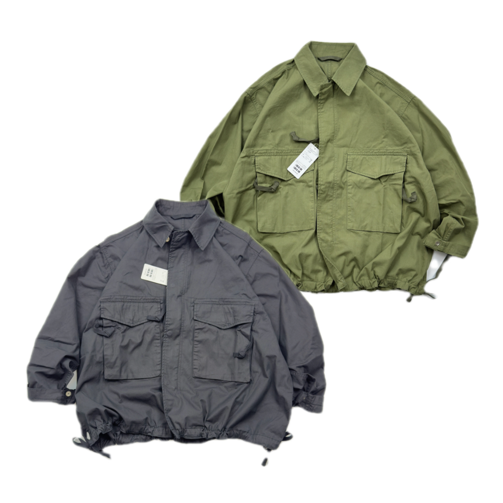 Beams M65廓形抽绳口袋水洗混纺休闲夹克日系宽松复古机能军事风