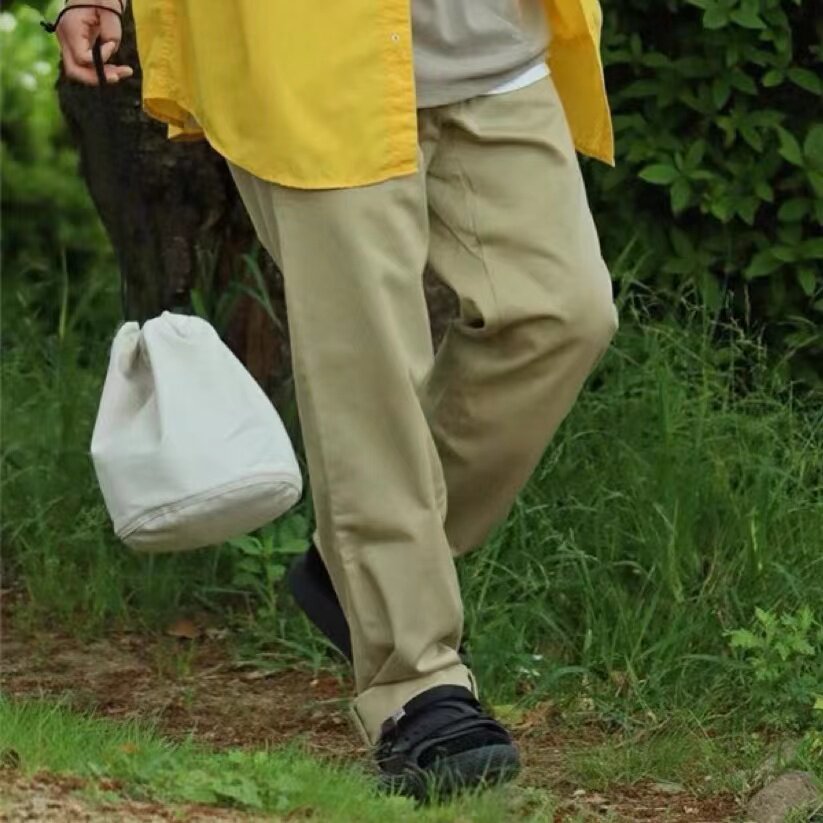 日系nana WIDE CHINO PANTS包芯纱休闲宽松直筒长裤300