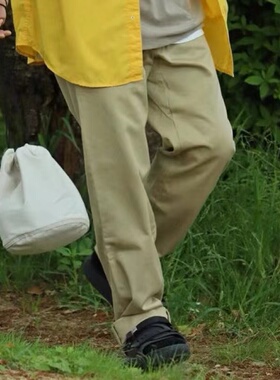 现货 娜娜米卡WIDE CHINO PANTS包芯纱休闲宽松直筒长裤300