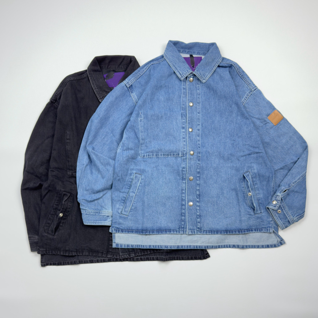 紫标DENIM FIELD JACKET宽松牛仔夹克外套 日系复古成衣水洗外套