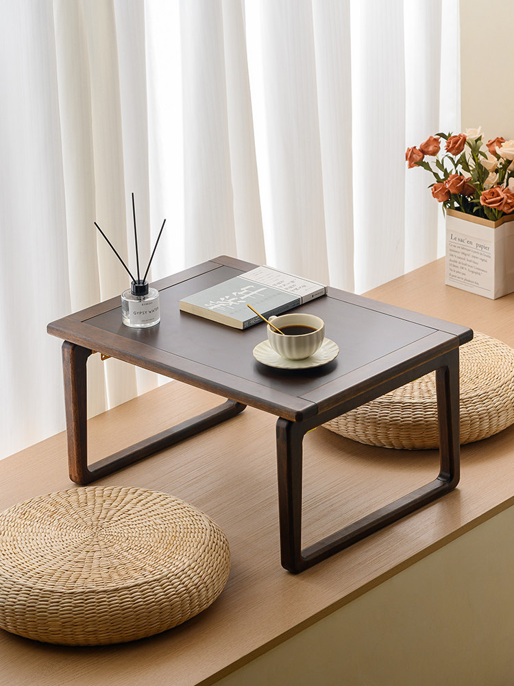 中国实木凸窗小桌可折叠康桌家用榻榻米茶几咖啡桌床书房矮桌