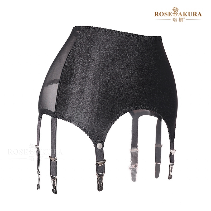 珞樱欧美腰封式高档吊袜带包胶金属葫芦扣闪光长筒袜丝袜配件8384