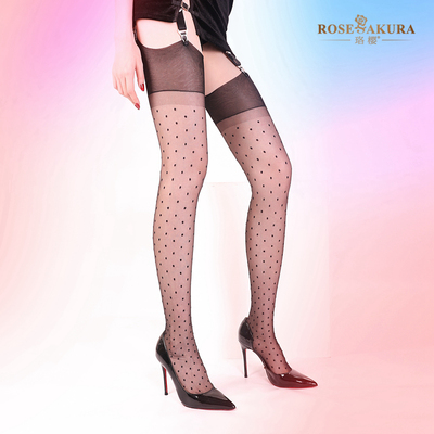 珞樱长筒袜纯尼龙无弹力超薄