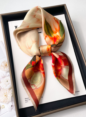 杭州丝绸真丝桑蚕丝小丝巾方巾女春秋脖子装饰妈妈纱巾围巾70x70