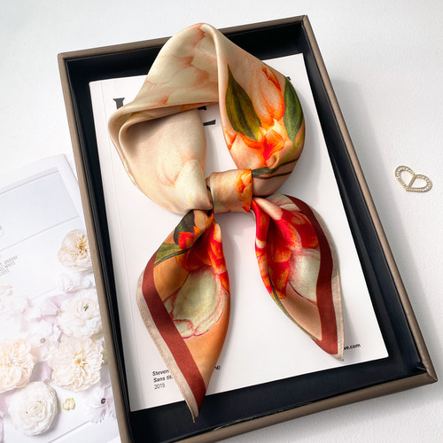 真丝大方巾女春秋冬季脖子装饰