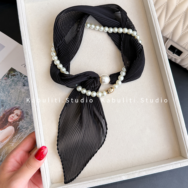 春秋夏季职业纱巾系脖穿搭