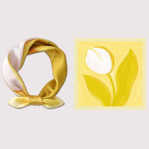 柠檬黄小方巾丝巾春秋冬季毛衣