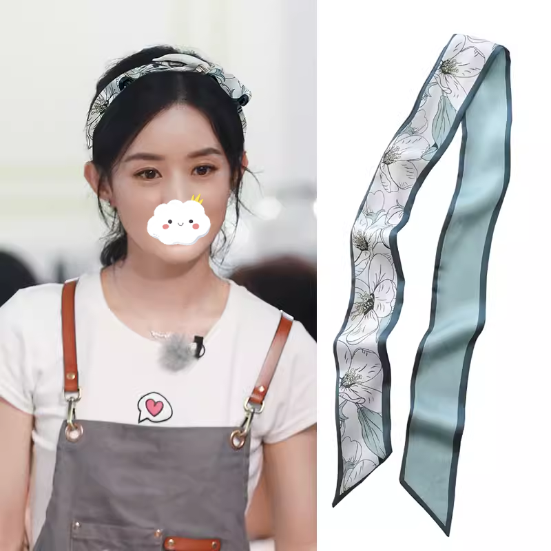 赵丽颖同款春秋超仙编带小丝巾