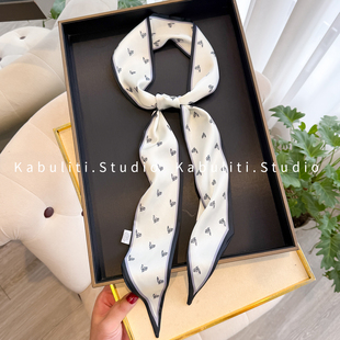 小长条细窄丝巾女腰带扎头发带绑包丝带护颈围脖子飘带领带薄围巾