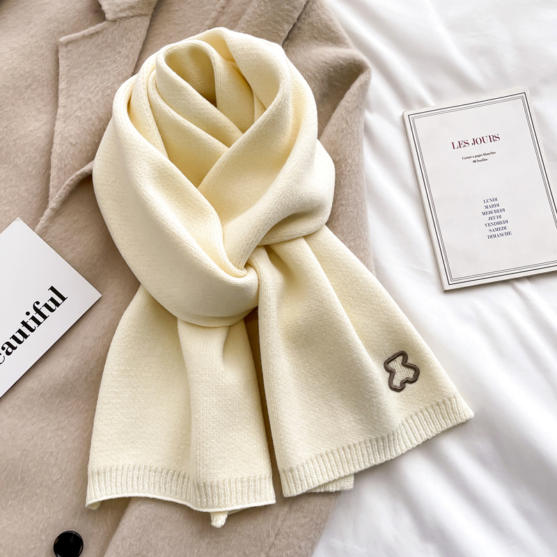 针织毛线围巾可爱少女冬季