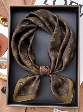 小方巾丝巾女春秋冬季搭配衬衫职业装饰护颈围脖子薄款围巾70x70