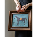 手绘油画复古实木框玄关小幅客厅挂画 玄驹 若奈 艺术家限定
