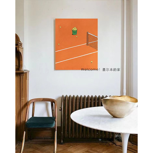 若奈客厅卧室立体岩砂手绘挂画