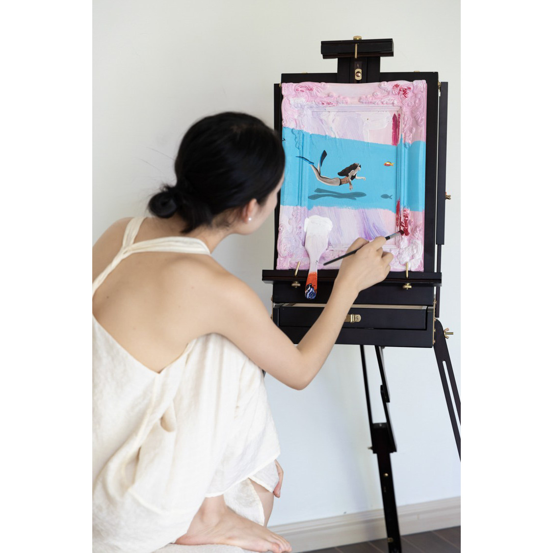 若奈挂画 手绘厚彩油画！《畅游》浮雕肌理客厅卧室现代装饰画,家居饰品,现代装饰画,淘宝优惠券,粉丝福利购,淘宝优惠卷