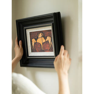 现代简约客厅玄关装 若奈挂画 鞍上双马 艺术家系列 饰画 手绘