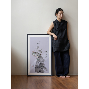 玄关装 若奈 刺绣挂画收藏主画新中式 苏州园林 饰画 东方文房