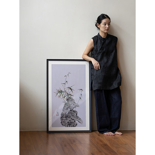 若奈东方文房苏州园林刺绣画玄关