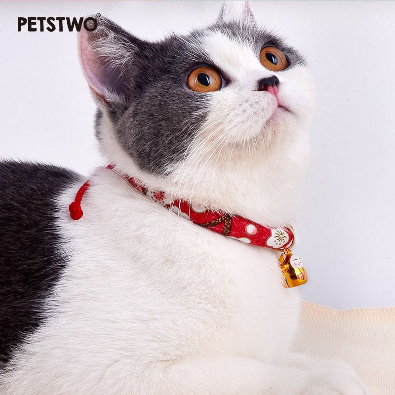 Petstwo猫咪铃铛狗狗项圈脖圈猫颈圈日式和风猫项链宠物用品