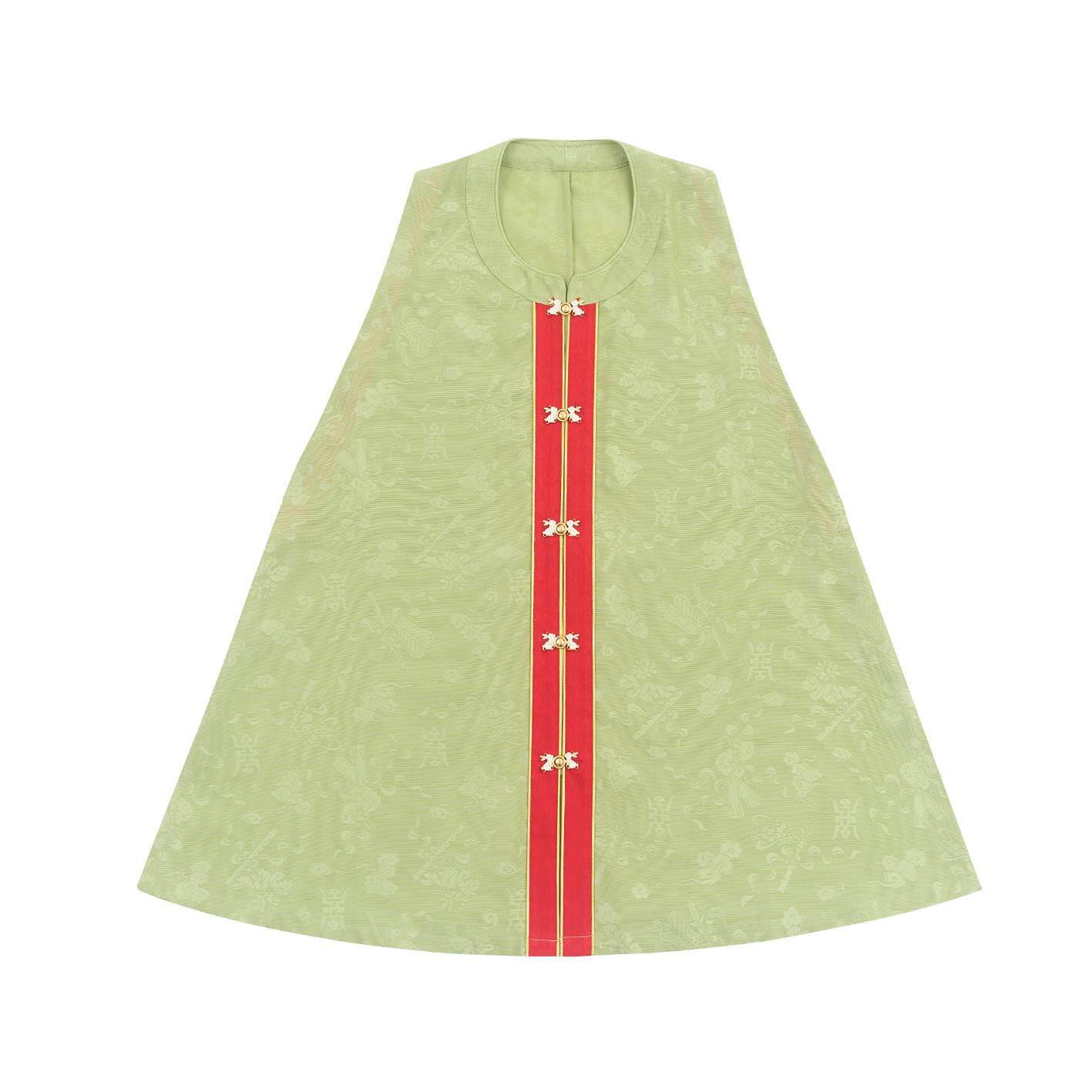 惜物国风 明制汉服仿孔府仿花罗暗纹女款圆领破肩短比甲