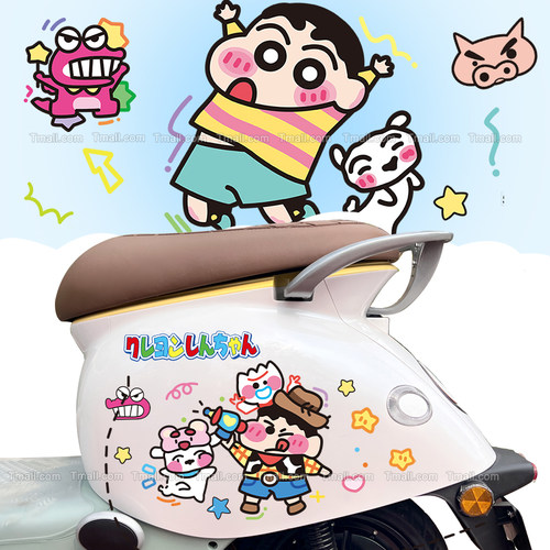 电动车贴纸涂鸦风格可爱蜡笔小新