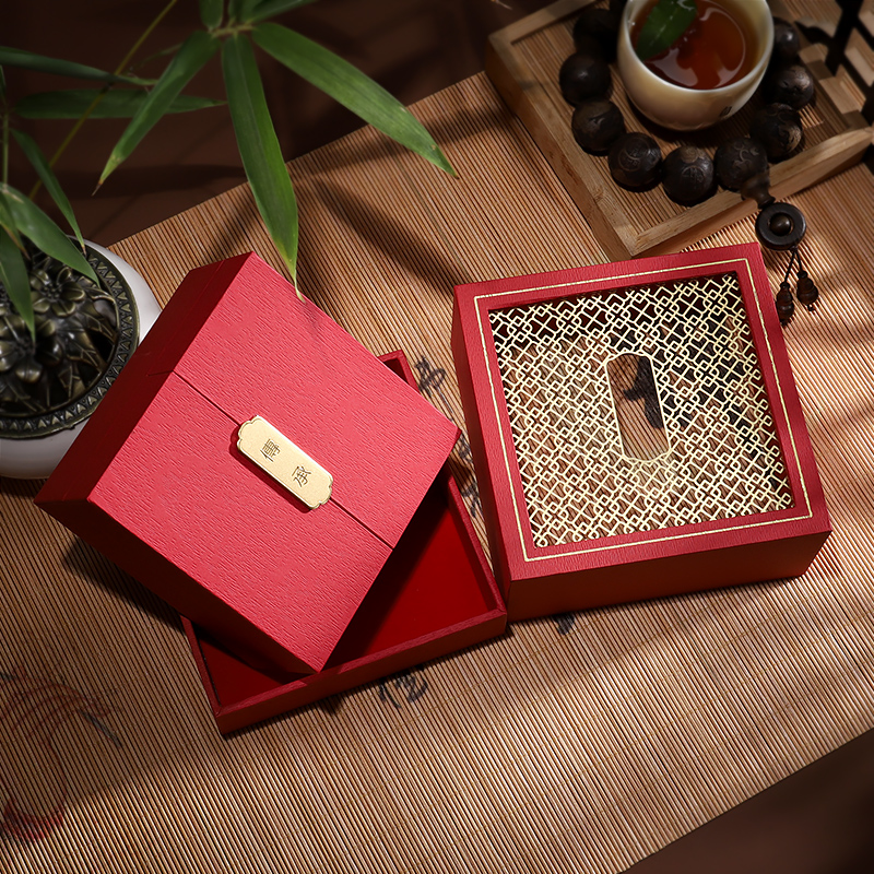 高档古法金珠宝国风手镯包装盒玉器翡翠手串文玩送人礼品收藏盒子