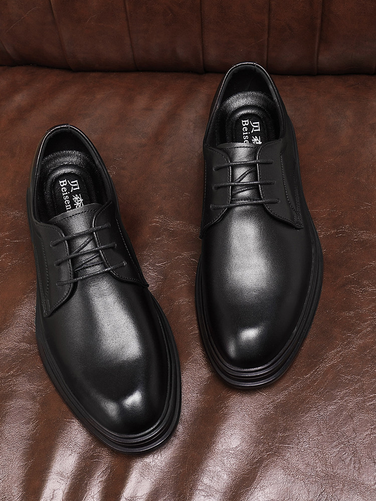 LEATHER SHOES MENS 2024 NEW BUSINESS FORMAL WEAR CASUAL MENS BLACK SUIT WINTER BEST MAN WEDDING GROOM LEATHER SHOES
